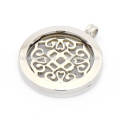 Stainless steel silver coin holder locket jewelry with plate